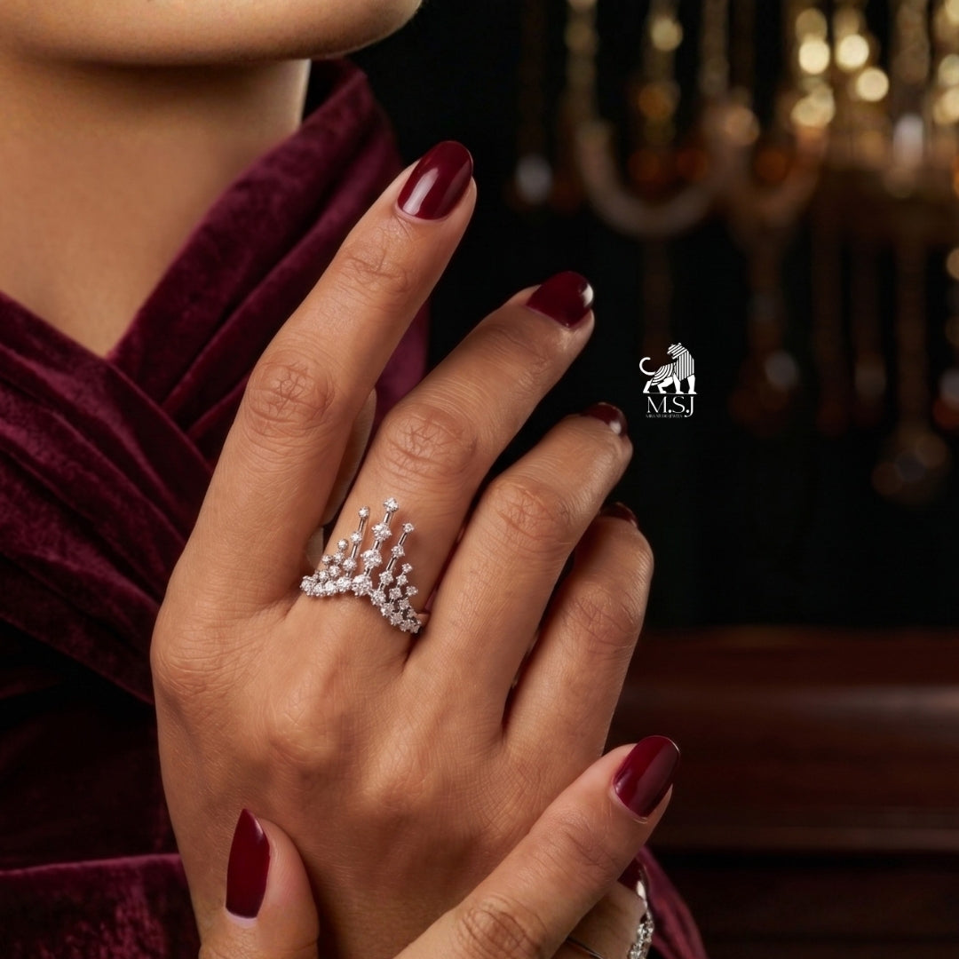 Radiant Round Lab-Grown Diamond Crown Ring