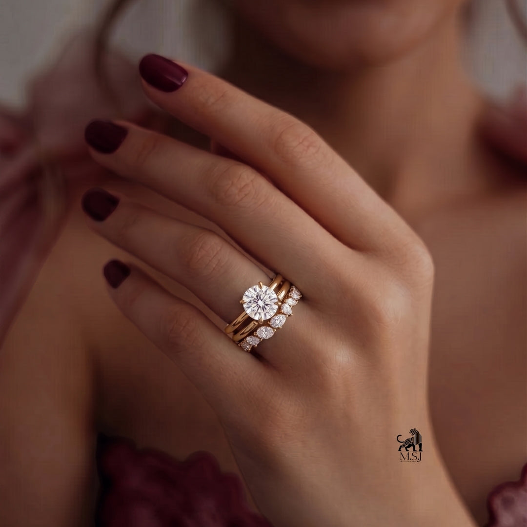 Celestia Round Diamond Bridal Ring Set