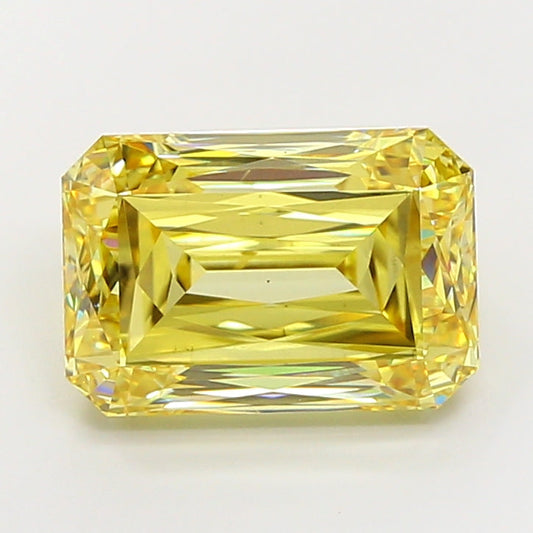 9.02 carat Fancy Intense Yellow radiant-cut lab-grown diamond
