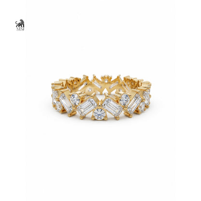 Alternating Round & Baguette Zig-Zag Eternity Band