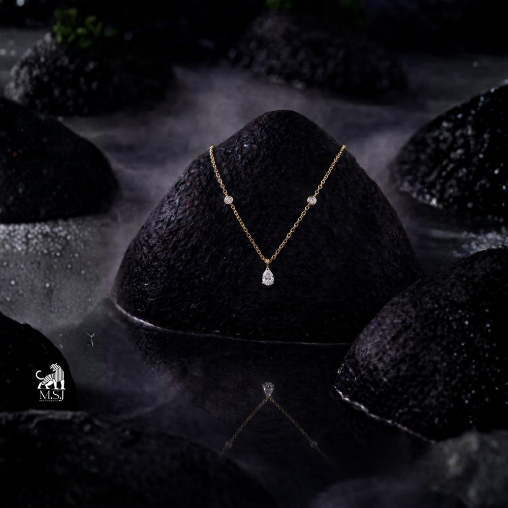 Aurelia Pear Solitaire Necklace