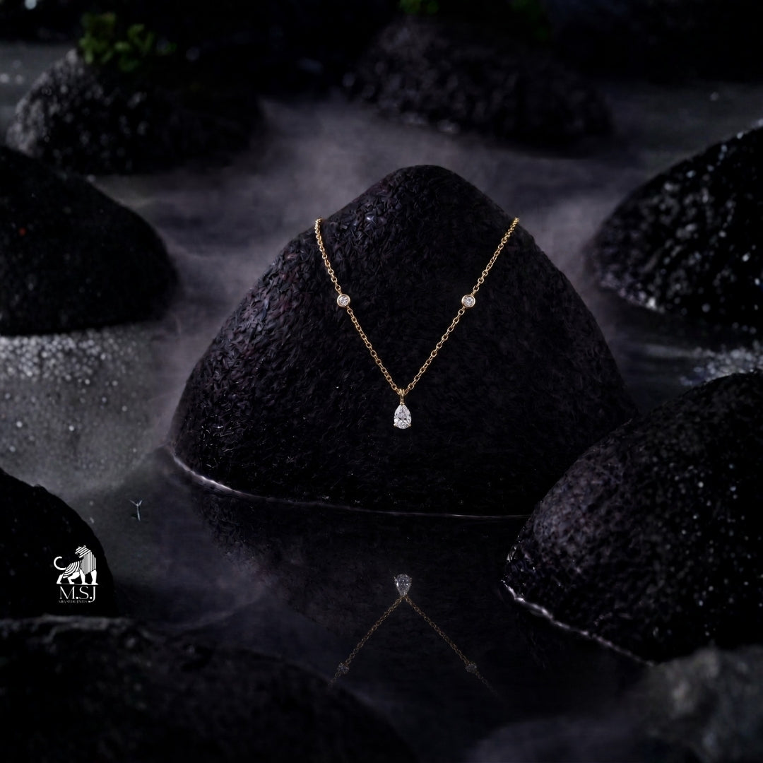 Aurelia Pear Solitaire Necklace