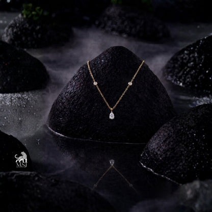 Aurelia Pear Solitaire Necklace