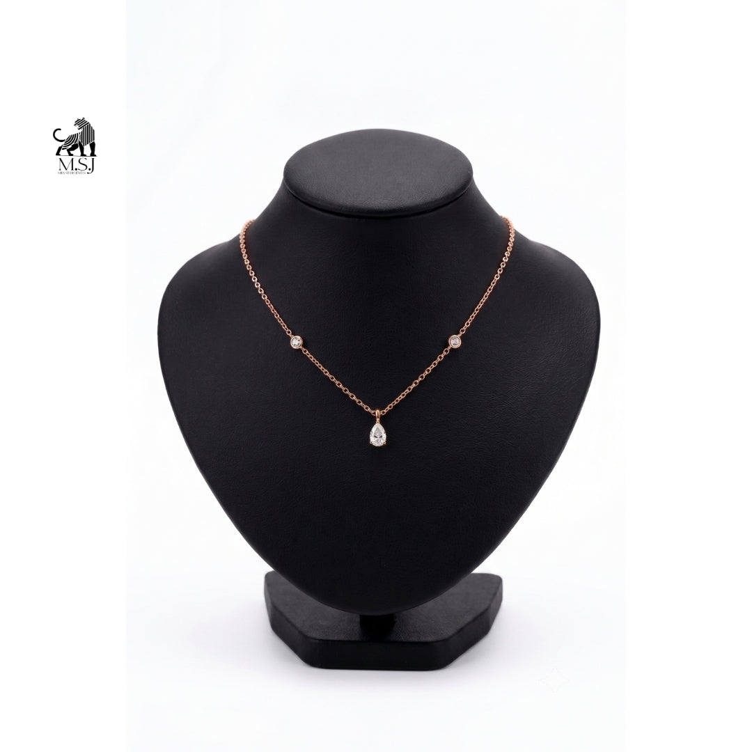 Aurelia Pear Solitaire Necklace