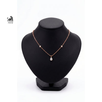 Aurelia Pear Solitaire Necklace