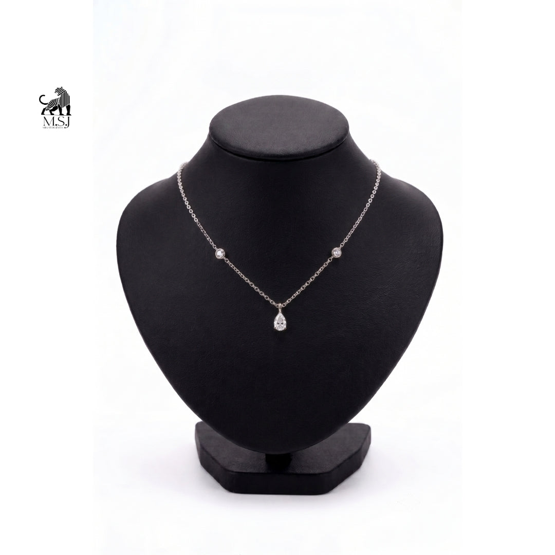 Aurelia Pear Solitaire Necklace