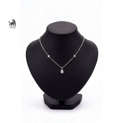 Aurelia Pear Solitaire Necklace