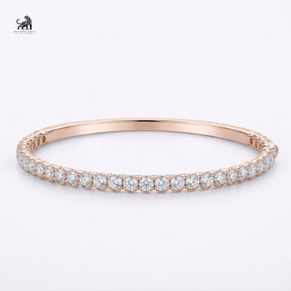 Aurelia Diamond Half-Set Bangle in rose gold