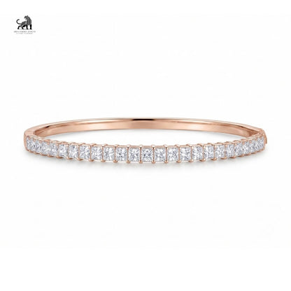 Celeste Princess-Cut Diamond Bangle in rose gold