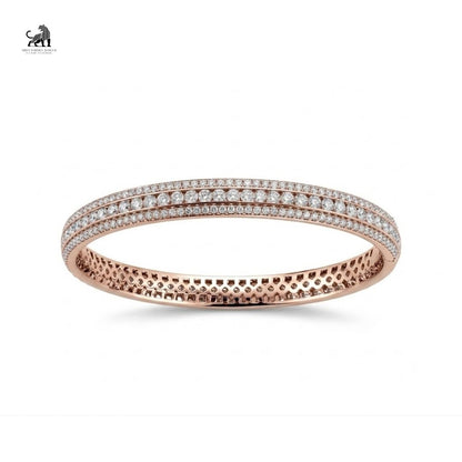 Aurelia Triple-Row Diamond Bangle in rose gold