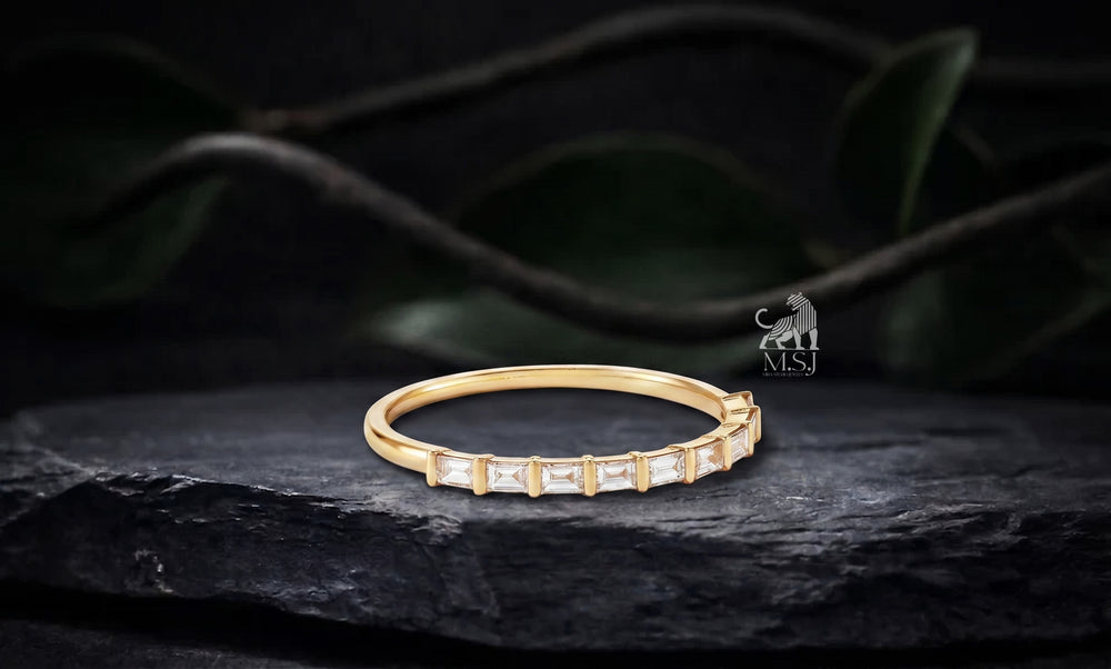 Octavia Emerald-Cut Diamond Band