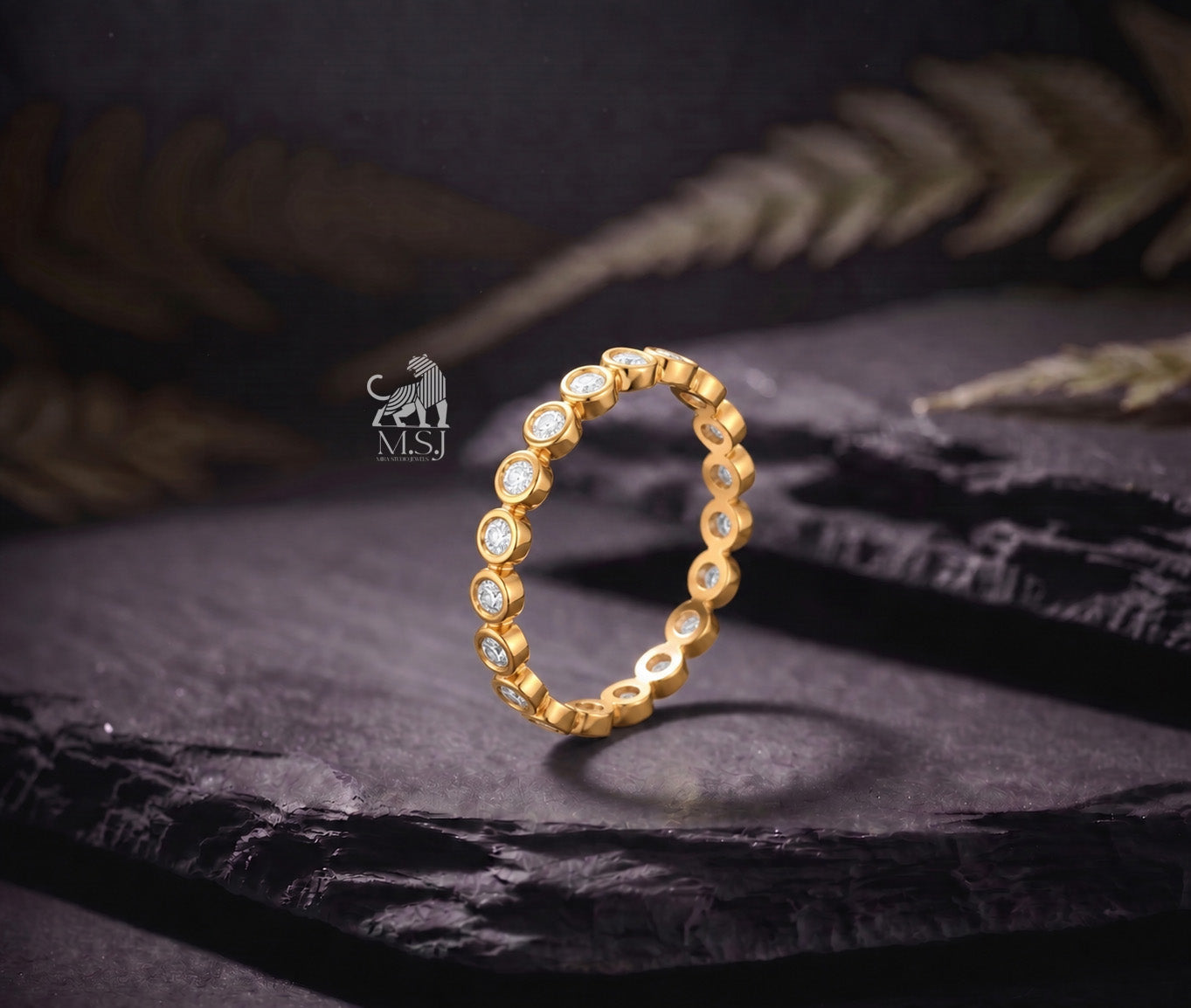 Luna Bezel Diamond Band