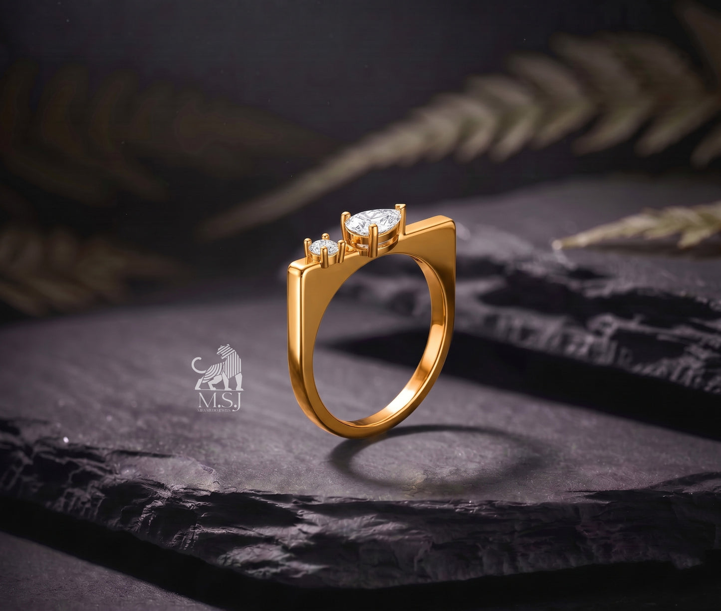 Marquise Diamond Three-Stone Ring
