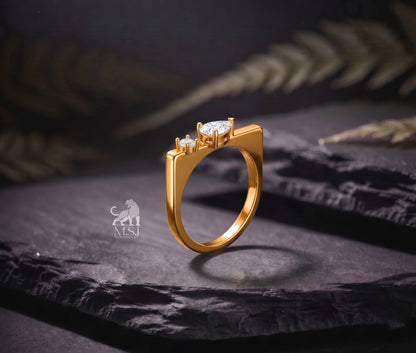 Marquise Diamond Three-Stone Ring