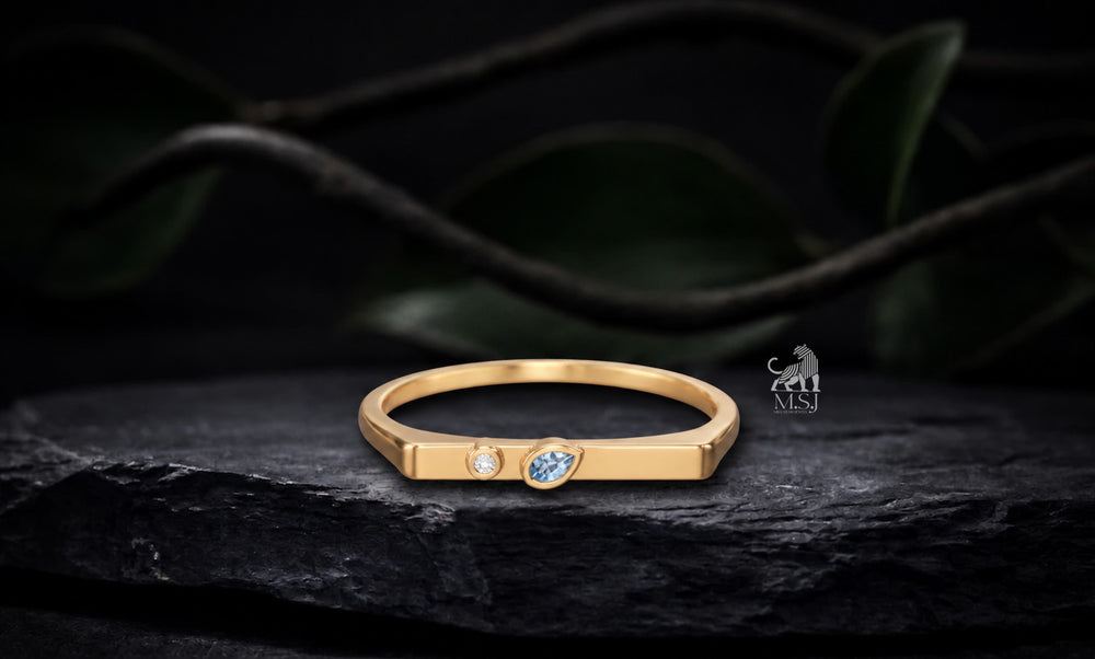 Petite Pear Diamond Ring