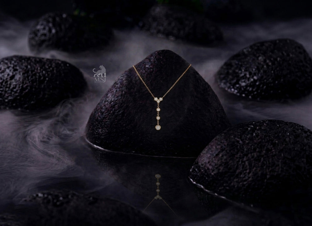 Diamond Drop Station Necklace
