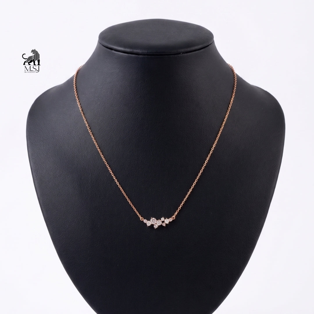 Celestia Diamond Cluster Bar Necklace