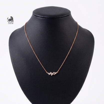Celestia Diamond Cluster Bar Necklace