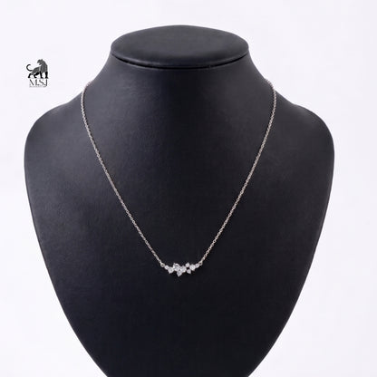 Celestia Diamond Cluster Bar Necklace