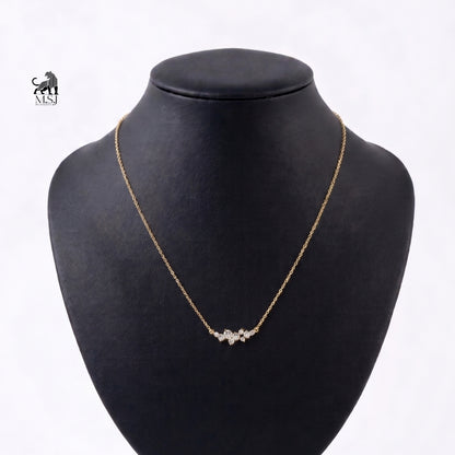 Celestia Diamond Cluster Bar Necklace