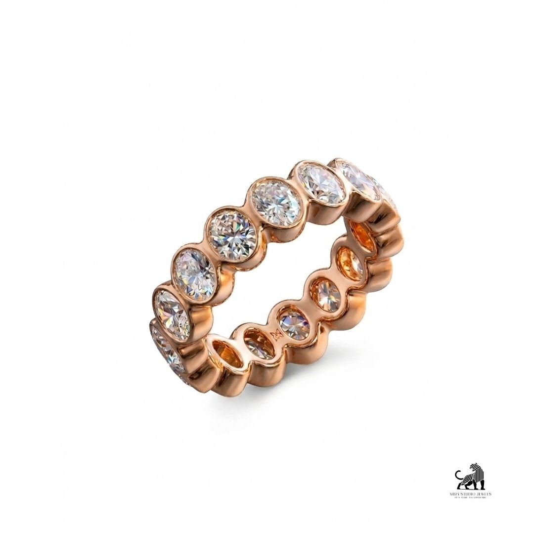 The Oval Embrace Diamond Eternity Ring in rose gold
