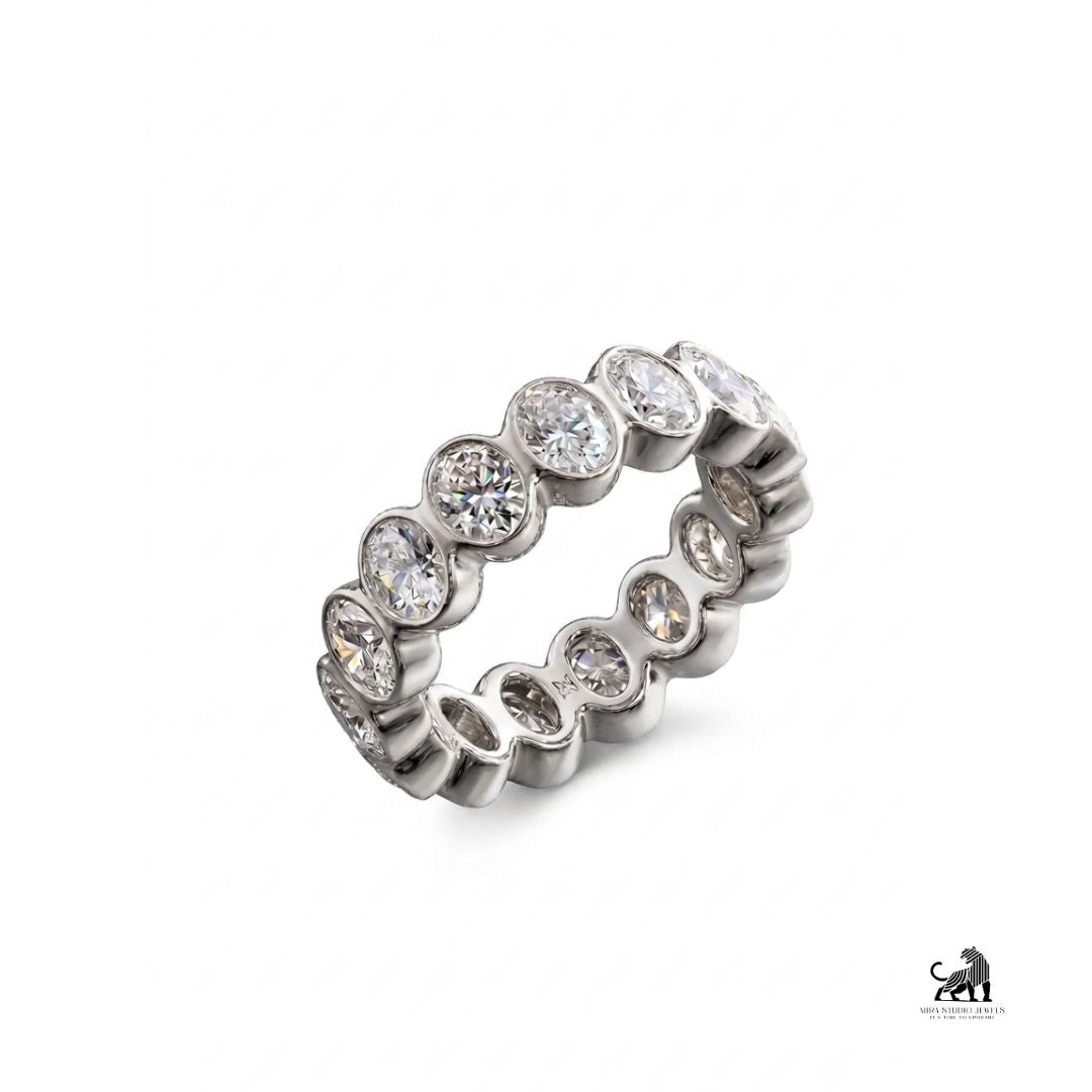 The Oval Embrace Diamond Eternity Ring in white gold