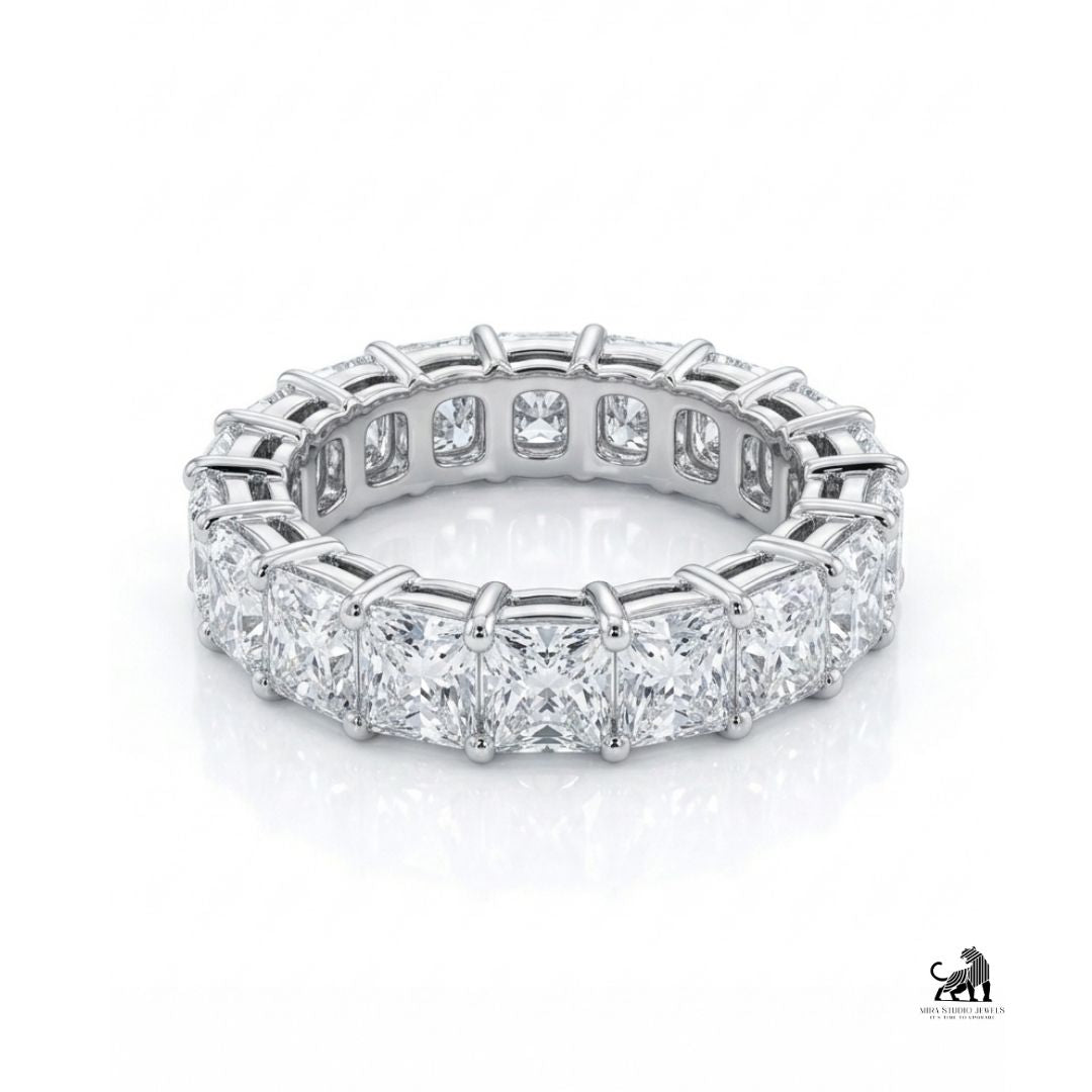 Princess Cut Diamond Eternity Ring in white gold