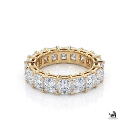 Princess Cut Diamond Eternity Ring in yellow gold