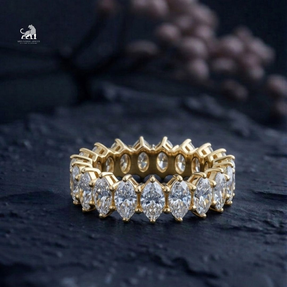 Marquise Diamond Eternity Ring - lab-grown diamond ring, styled product photo