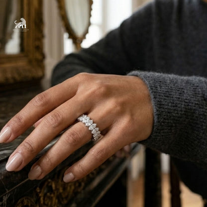 Marquise Diamond Eternity Ring worn on a hand