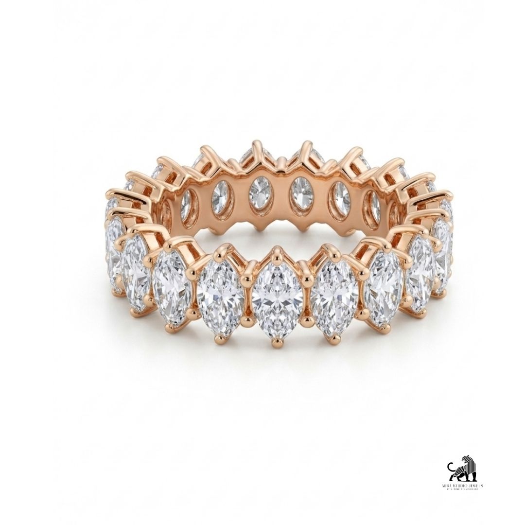 Marquise Diamond Eternity Ring in rose gold