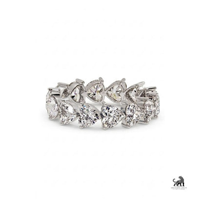 Heart Diamond Eternity Ring in white gold