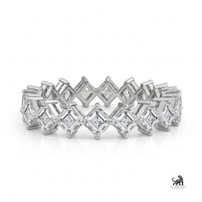 Asscher Cut Diamond Eternity Ring in white gold