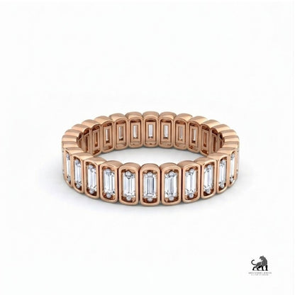 Baguette-Cut Diamond Eternity Band in rose gold