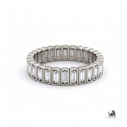 Baguette-Cut Diamond Eternity Band in white gold