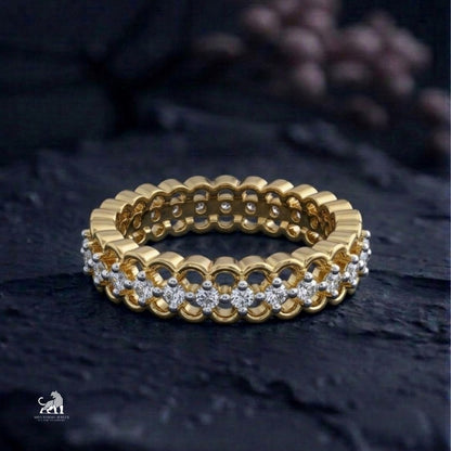 Interwoven Diamond Eternity Band - lab-grown diamond ring, styled product photo