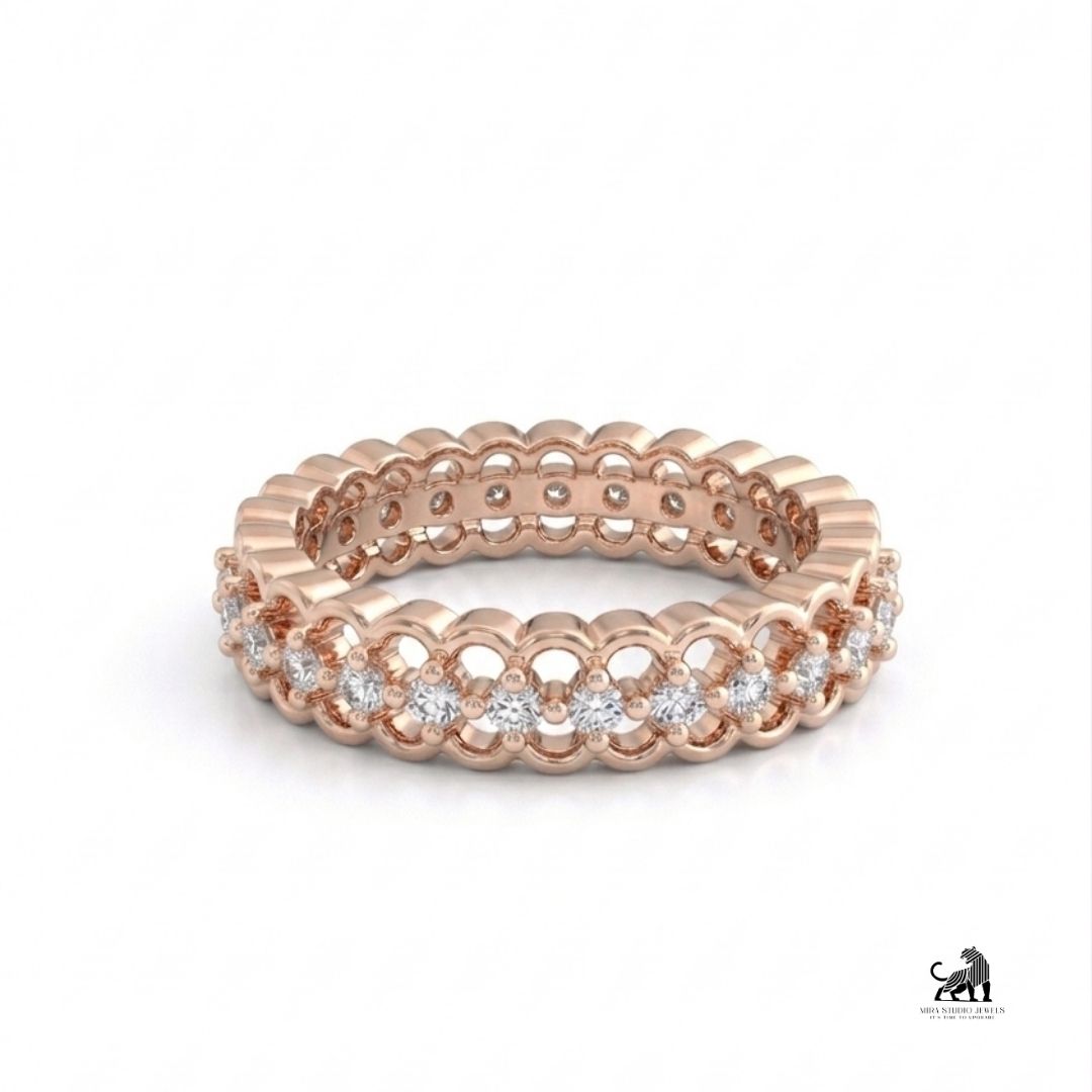 Interwoven Diamond Eternity Band in rose gold