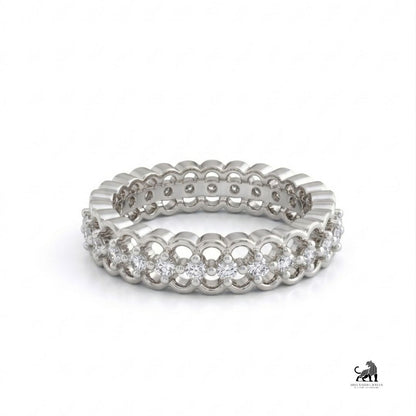 Interwoven Diamond Eternity Band in white gold