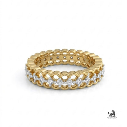 Interwoven Diamond Eternity Band in yellow gold