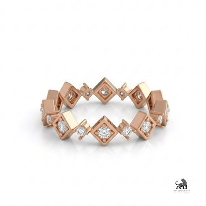 Geometric Diamond Eternity Band in rose gold