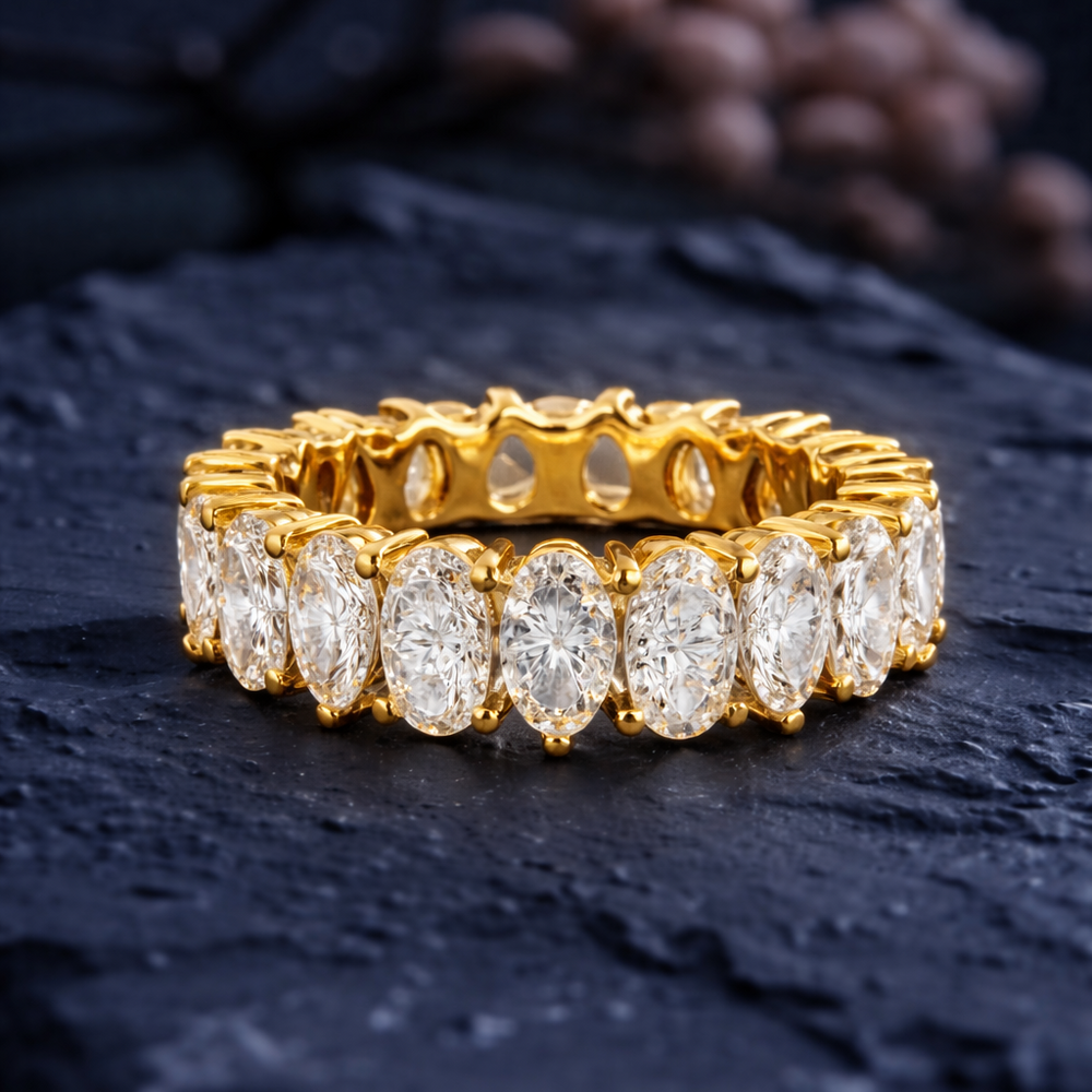 Pear-Cut Shared Prong Diamond Eternity Ring
