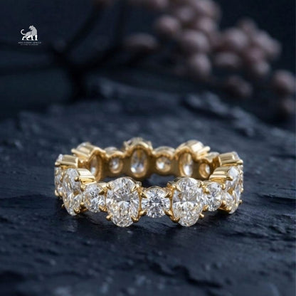 Elysian Oval & Round Diamond Eternity Ring - lab-grown diamond ring, styled product photo