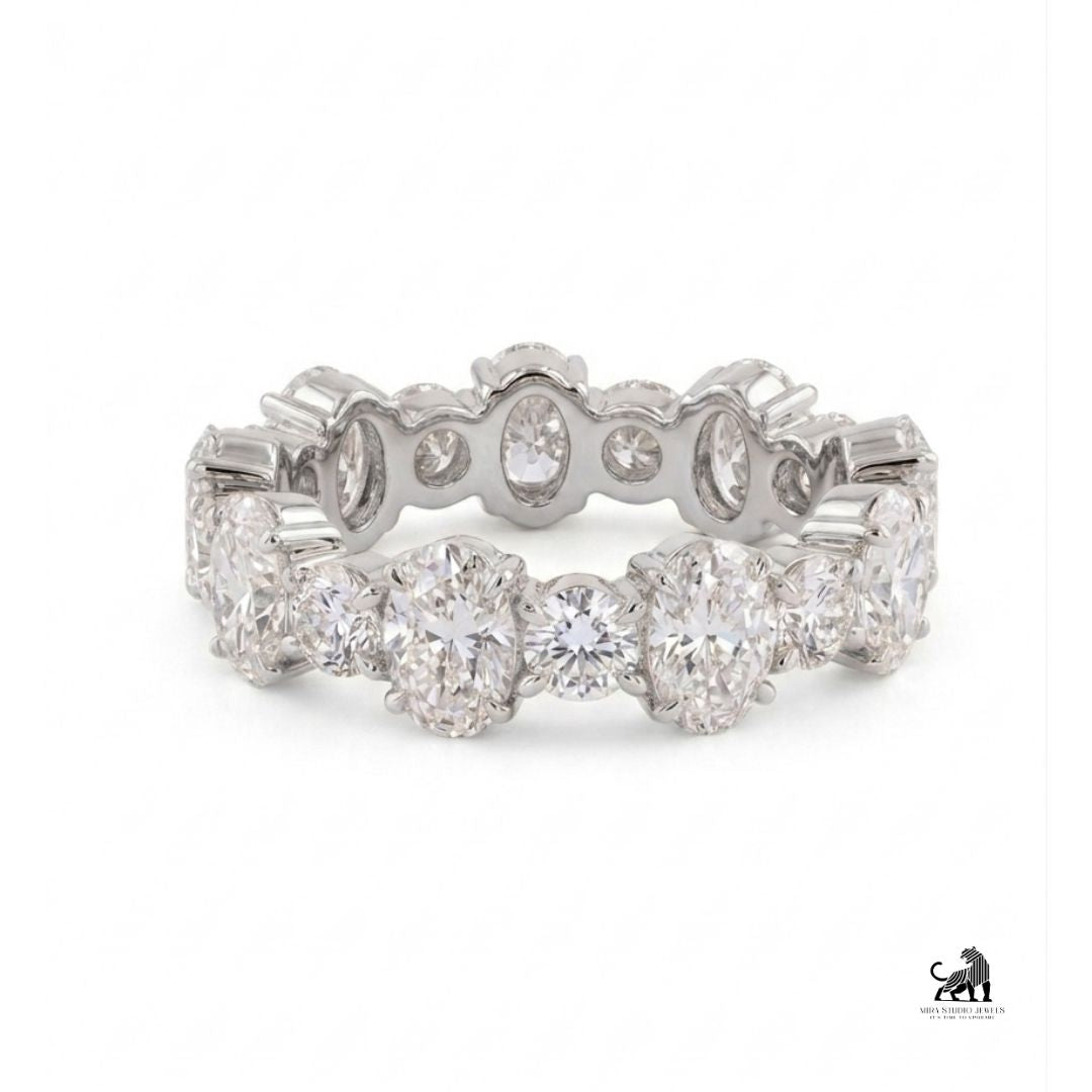 Elysian Oval & Round Diamond Eternity Ring in white gold