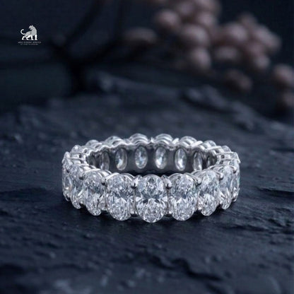 Elysian Oval Diamond Eternity Ring - lab-grown diamond ring, styled product photo