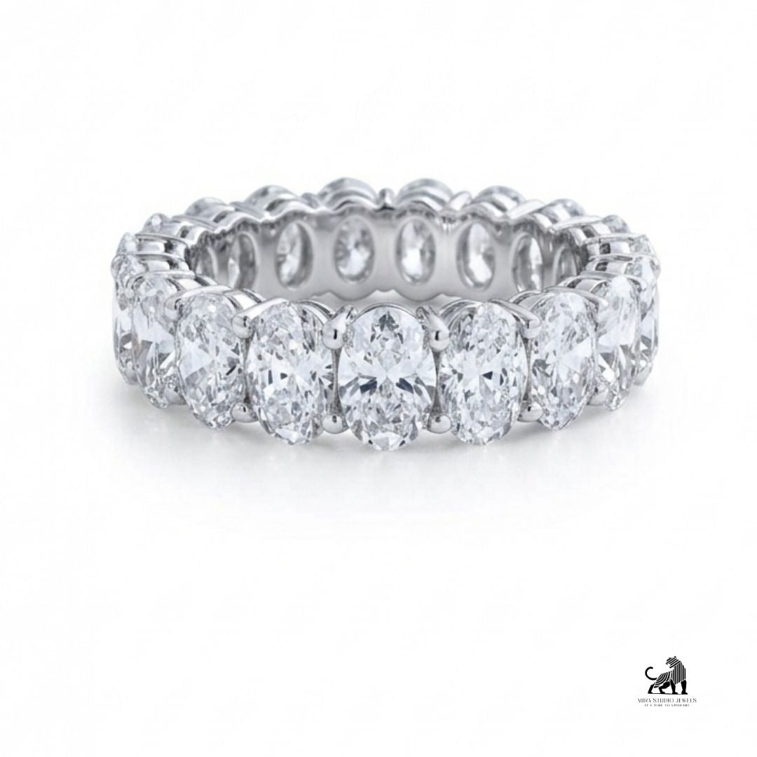 Elysian Oval Diamond Eternity Ring in white gold