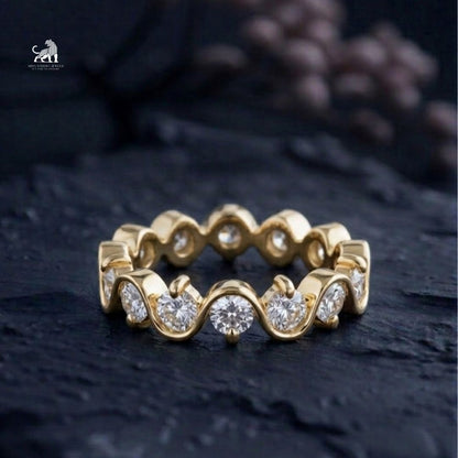 The Celeste Wave Diamond Ring - lab-grown diamond ring, styled product photo