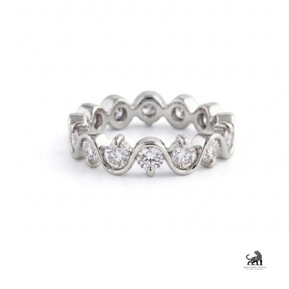 The Celeste Wave Diamond Ring in white gold