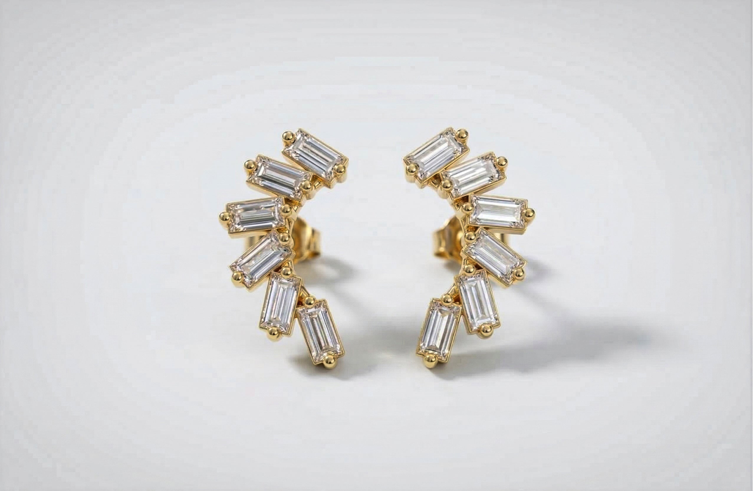 The Baguette Arc Studs