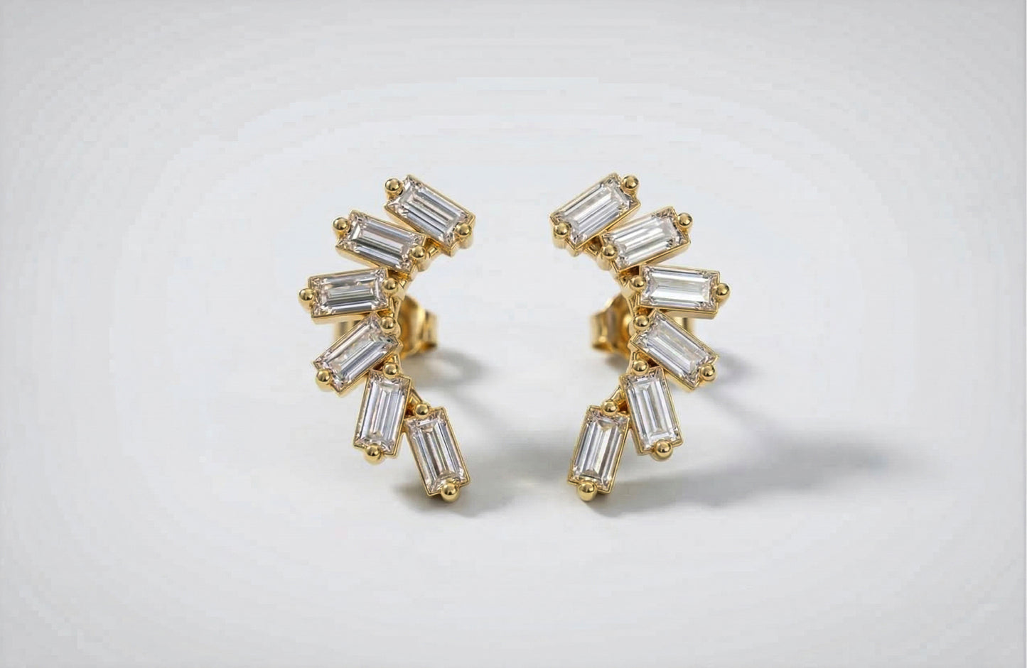 The Baguette Arc Studs