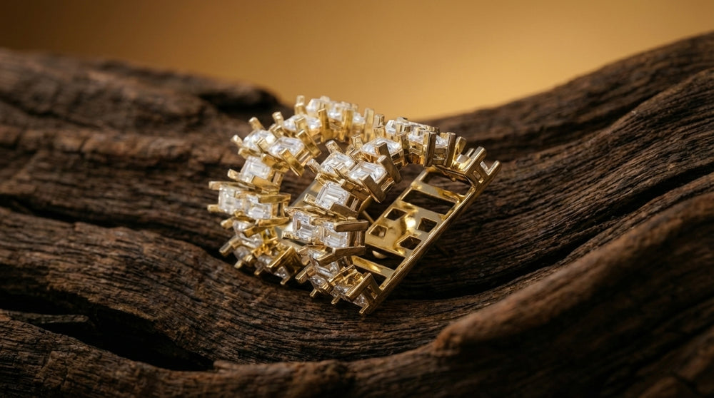 The Grand Baguette Hoop Studs